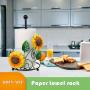 [Elegant Sunflower Holder] Black Yellow Elegant Sunflower Metal Tissue Holder - Decorative Kitchen & Bathroom Roll Paper Rack with Fresh Wrap Storage, Non-Food Safe, Sunflower Bathroom Decor