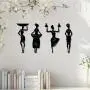 4-teiliges Set Exquisite afrikanische Frauen Silhouetten Metall Wanddekoration – Elegante weibliche Figuren mit filigranen Details für Wohnzimmer und Küche – Bringen Sie einen Hauch von Eleganz in Ihr Zuhause.
