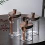 [Glass Storage Jars] 3pcs Glass Storage Jars With Spoons - Coffee, Candy, Biscuit, Tea, Snack, Seasoning, Salt, Pepper Jars