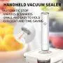 Machine à Souffler Vide Portative USB Type-C Câble de Charge Sans Fil 2-en-1 Séparateur de Vide et de Souffler Vide avec Sacs de Souffler pour le Stockage et la Conservation des Aliments Machine à Souffler Vide Portative USB Type-C Câble de Charge Sans Fil 2-en-1 Séparateur de Vide et de Souffler Vide avec Sacs de Souffler pour le Stockage et la Conservation des Aliments