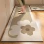 1pc Nordic Style Kitchen Mat - Modern Floral Design, Rubber Backed, Easy-to-Clean Rectangular Mat for Home Decor