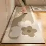 1pc Nordic Style Kitchen Mat - Modern Floral Design, Rubber Backed, Easy-to-Clean Rectangular Mat for Home Decor