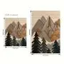 3pcs Wooden Mountain Landscape Canvas Prints - Waterproof Forest Art Wall Decor for Home, Office, and Dormitory, Pine Wood Frame, Indoor/Outdoor Use, Mountain Wall Ar