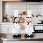 2pcs Kitchen Chef Statue, Fine Retro Country Craft Resin Couple Chef Statue, Used for Home Restaurant Kitchen Bar Decoration, Kitchen Bar Cabinet Cafe Desktop Decoration Gift, Baking Decoration Gift