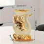 2pcs Ceramic Elegant Swan Vase Centerpieces, Vintage Style Cylindrical Home Decor, No Power Required, Battery-Free