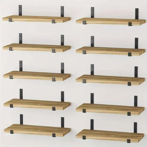 Light Carbonized Black 10pcs Floating Shelves for Wall - Durable Wall Shelves for Bedroom, Kitchen, Bathroom Decor, Book Shelves for Living Room Light Carbonized Black 10pcs Floating Shelves for Wall - Durable Wall Shelves for Bedroom, Kitchen, Bathroom Decor, Book Shelves for Living Room