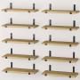 Light Carbonized Black 10pcs Floating Shelves for Wall - Durable Wall Shelves for Bedroom, Kitchen, Bathroom Decor, Book Shelves for Living Room