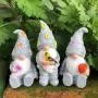 [3-Piece Rustic Gnome Statue Set] Resin Gnome Garden Statue: 3-Piece Set, American Rustic Style, Suitable for Indoor and Outdoor Use, No Electricity Required, Brand: Yi Zhitan