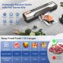 [Automatic Food Vacuum Sealer] 5 Modes Automatic Food Vacuum Sealer Machine - Compact One-Touch Food Sealer Vac Pack Machine - 15 Sealer Bags and Built-in Cutter for Sous Vide & Dry Moist Foods