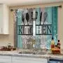 2 Stück Küchenvorhänge Wohnzimmervorhänge für Schlafzimmervorhänge für Fenster für Verdunkelungsvorhänge zur Privatsphäre zum Dekorieren für Wohnzimmer, Restaurant, Bar, Partyraum, Studentenwohnheim - Dekor CJX