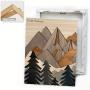 3pcs Wooden Mountain Landscape Canvas Prints - Waterproof Forest Art Wall Decor for Home, Office, and Dormitory, Pine Wood Frame, Indoor/Outdoor Use, Mountain Wall Ar