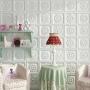 50PCS 3D Waterproof Self-Adhesive White Flower Wallpaper Wall Stickers for Living Room, Kitchen and Bedroom, Moisture-Proof Wall Home Decoration