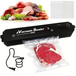 [Vacuum Sealer, Kitchen Essential] 1pc Vacuum Sealer - Two-in-One Bag Sealer, 50 Free Vacuum Storage Bags, Kitchen Essential for Food Storage and Preservation - Keep Food Fresh, Button Operation, Christmas Gift Idea