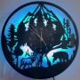 [LED Wall Clock] Unique LED Vinyl Wall Clock | Forest Bear Moose Elk Wall Clock Mountain Home Wall Clock | Original Gift for Living Room, Bedroom, Office Decor - Perfect Gift for Birthday, Mothers Day, Spring Season, Graduation, Christmas