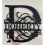 Reusable Metal Custom Name Sign Wall Art Deco - Graphic Alphabet Personalized Surname Plaque with Self-Adhesive Matte Finish, Ideal for Housewarming, Wedding Gifts & Christmas Decor
