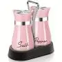 4 Oz Pink Salt And Pepper Shakers Set With Holder, Kitchen Decor And Accessories, Refillable Design, Cute Household Items For Mother's Day Housewarming Gift