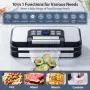 Beelicious 95000 Pa Stainless Steel Vacuum Sealer Machine - 10-in-1 Food Saver with Dual Heat Seals, Dual Pumps & Built-In Cutter, Easy-Lock Handle for Meat, Vegetables, Leftovers Storage - Energy-Efficient Kitchen Appliance, Food Vacuum Sealer