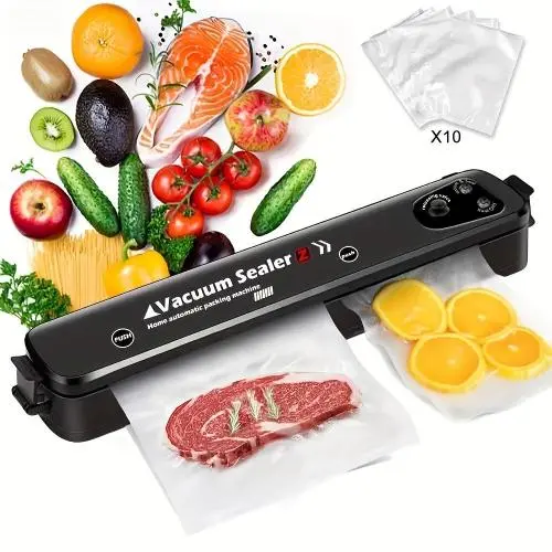 [Compact Food Preservation System] Vacuum Sealer Machine for Food Preservation - Heavy Duty Food Vacuum Sealer Automatic Air Sealing System for Food Saver, Dry and Moist Food Modes Compact Design, Snack Sealing Fresh-keeping Machine