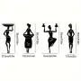 4-teiliges Set Exquisite afrikanische Frauen Silhouetten Metall Wanddekoration – Elegante weibliche Figuren mit filigranen Details für Wohnzimmer und Küche – Bringen Sie einen Hauch von Eleganz in Ihr Zuhause.