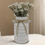 [Rustic | Vintage] Rustic Metal Galvanized Vase | Vintage Farmhouse Distressed Milk Jug with 