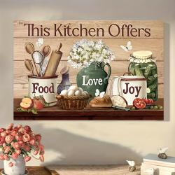 Wooden Framed Canvas Print Rustic Farmhouse Kitchen Wall Art - Animal Design for Living Room & Dining Decor - Perfect for Room Decor