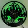 [LED Wall Clock] Unique LED Vinyl Wall Clock | Forest Bear Moose Elk Wall Clock Mountain Home Wall Clock | Original Gift for Living Room, Bedroom, Office Decor - Perfect Gift for Birthday, Mothers Day, Spring Season, Graduation, Christmas