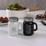 2pcs Vintage Glass 4.4OZ Farmhouse Salt And Pepper Shaker Set With Handle And Stainless Steel Lid