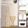 1pc 11 Bottle Wine Bakers Rack, 5 Tier Freestanding Wine Rack With Hanging Wine Glass Holder And Storage Shelves, Wine Storage Home Bar For Liquor And Wine Storagefor Kitchen, Dining Room, Valentine Home Decor Gifts, Utility Racks