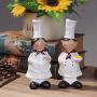 2pcs Kitchen Chef Statue, Fine Retro Country Craft Resin Couple Chef Statue, Used for Home Restaurant Kitchen Bar Decoration, Kitchen Bar Cabinet Cafe Desktop Decoration Gift, Baking Decoration Gift