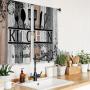 2pcs Bohemian Kitchen Curtains - Blackout Privacy Protection for Windows, Abstract Design with 