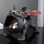 1 Black French Bulldog Storage Decor, Large Mouth Statue Art Crafts Creative Dog, Home Living Room Office Study Decoration, Room Desktop Display Entrance Decoration, Winter Christmas New Year Decoration, Handmade Home Decoration Style Doll Ornament