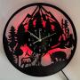[LED Wall Clock] Unique LED Vinyl Wall Clock | Forest Bear Moose Elk Wall Clock Mountain Home Wall Clock | Original Gift for Living Room, Bedroom, Office Decor - Perfect Gift for Birthday, Mothers Day, Spring Season, Graduation, Christmas