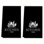 2 x weiche saugeffentliche Küchentücher - Gabel und Löffel Muster, Weihnachtsdeko, Trockentuch für Küche & Zuhause Dekoration