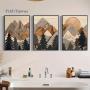 3pcs Wooden Mountain Landscape Canvas Prints - Waterproof Forest Art Wall Decor for Home, Office, and Dormitory, Pine Wood Frame, Indoor/Outdoor Use, Mountain Wall Ar