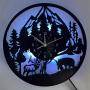 [LED Wall Clock] Unique LED Vinyl Wall Clock | Forest Bear Moose Elk Wall Clock Mountain Home Wall Clock | Original Gift for Living Room, Bedroom, Office Decor - Perfect Gift for Birthday, Mothers Day, Spring Season, Graduation, Christmas