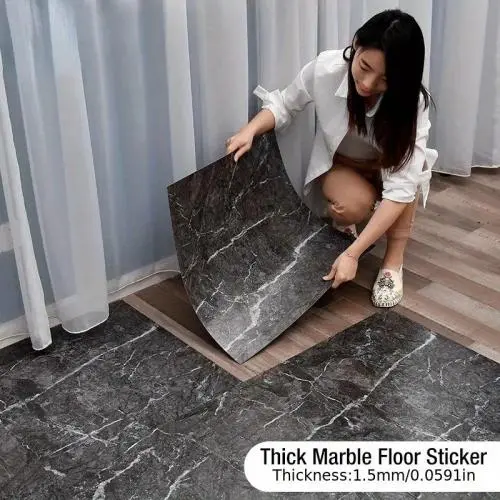 Étiquettes de Sol en Marbre - 30 pièces, Imitation de Marbre Épaisse - Adhésives Auto-Adhésives Anti-glissement, Résistantes à l'humidité - Idéales pour Cuisine, Salle de Bains, Décoration de Meubles