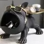 1 Black French Bulldog Storage Decor, Large Mouth Statue Art Crafts Creative Dog, Home Living Room Office Study Decoration, Room Desktop Display Entrance Decoration, Winter Christmas New Year Decoration, Handmade Home Decoration Style Doll Ornament