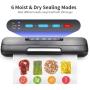 [One-Touch Food Vacuum Sealer] Automatic One-Touch Food Vacuum Sealer Machine - Dry/Moist Modes, Vacuum Hose, Cutter, 10 Vacuum Bags - Without Battery