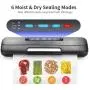 [One-Touch Food Vacuum Sealer] Automatic One-Touch Food Vacuum Sealer Machine - Dry/Moist Modes, Vacuum Hose, Cutter, 10 Vacuum Bags - Without Battery