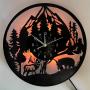 [LED Wall Clock] Unique LED Vinyl Wall Clock | Forest Bear Moose Elk Wall Clock Mountain Home Wall Clock | Original Gift for Living Room, Bedroom, Office Decor - Perfect Gift for Birthday, Mothers Day, Spring Season, Graduation, Christmas