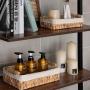 2pcs Vintage Rattan Shelf Baskets Set, Multipurpose Decorative Storage Bins with Liners and Handles, Ideal for Bathroom, Home Decor, and Spa Organization
