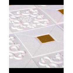 [3D Wall Tile Sticker] 50pcs/100pcs/200pcs 3D Wall Tile Sticker - Foam Self-Adhesive Anti-Collision Wallpaper - Waterproof Moisture-Proof Ceiling Sticker, Easy To Stick And Peel, Easy To Clean And Free Cutting, For Kitchen Living Room Bathroom Corridor