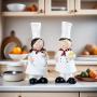 2pcs Kitchen Chef Statue, Fine Retro Country Craft Resin Couple Chef Statue, Used for Home Restaurant Kitchen Bar Decoration, Kitchen Bar Cabinet Cafe Desktop Decoration Gift, Baking Decoration Gift
