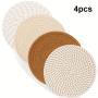 One set of 4pcs 7-inch heat-resistant mats | durable kitchen hot pads and pot pads | protect countertops and table mats | basic home and farmhouse decoration