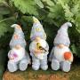 [3-Piece Rustic Gnome Statue Set] Resin Gnome Garden Statue: 3-Piece Set, American Rustic Style, Suitable for Indoor and Outdoor Use, No Electricity Required, Brand: Yi Zhitan