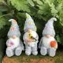 [3-Piece Rustic Gnome Statue Set] Resin Gnome Garden Statue: 3-Piece Set, American Rustic Style, Suitable for Indoor and Outdoor Use, No Electricity Required, Brand: Yi Zhitan