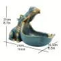 Verspielte Harz-Hippopotamus-Statue mit goldener herausgestreckter Zunge – Mehrfarbiges Süßigkeiten-Schüsselchen & Schlüsselbowl, Robustes ABS-Material, Ideal für die Innendekoration und Tischskulpturen, Perfekt zum Aufbewahren von Kleinigkeiten.