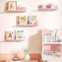 [Floating Shelves Decor] 4pcs Floating Shelves - Wall Mounted Decorative Shelves - Plastic Picture Ledge Display in 4 Colors for Living Room, Bedroom, Bathroom, Kitchen, Home Office, Laundry Room, Christmas, Halloween