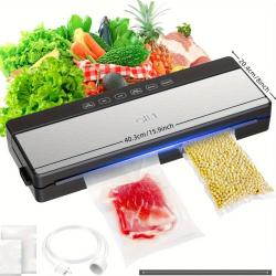 Vacuum Sealer Machine for Food Saver, 6-in-1 Full Automatic Food Sealer With Built-in Cutter &Vacuum Sealers Bags, Air Sealing Dry/Moist/External Vacuum System Modes for All Saving Needs Starter Kit, Easy To Use, Clean And Storage For Home Kitchen