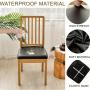 4/6pcs 100% Waterproof PU Fabric Dining Chair Slipcovers - Removable Upholstered Chair Cushion Cover for Dining Room, Hotel, Kitchen, And Home Decor, Easter Home Decor